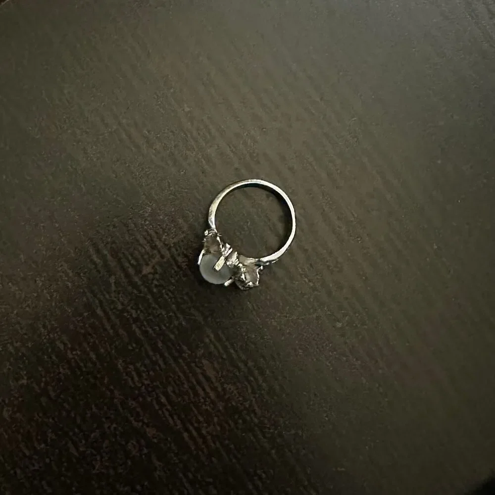 Chunky Silver Ring with Moonstone